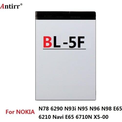 BL-5F For Nokia N96 N95 BL-5F Battery 3.7V Replacement Mobile Cell Phone Batteries Lithium BL 5F BL5F VI238 P69