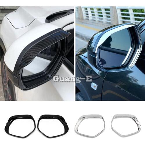 Car Rear Rearview Side Glass Mirror Trim Frame Rain Shield Sun Visor 2pcs for Honda HR-V HRV Vezel 2014 -2018