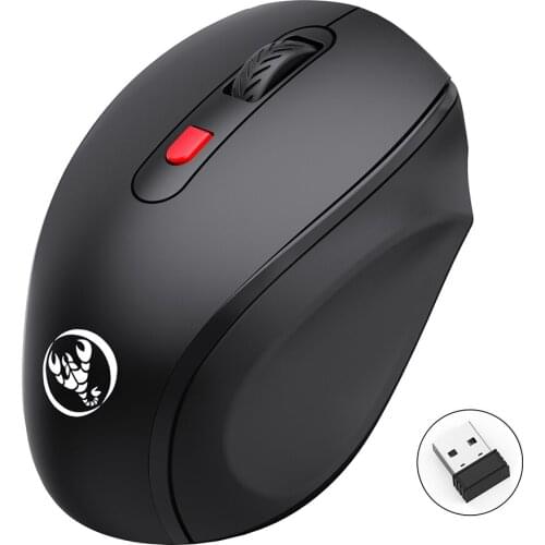 HXSJ T67 2.4G/BT3.0/BT5.0 Wireless Mouse 6 Keys Mute Office Gaming Mouse Ergonomic Mice with 3-level Adjustable DPI for Laptop