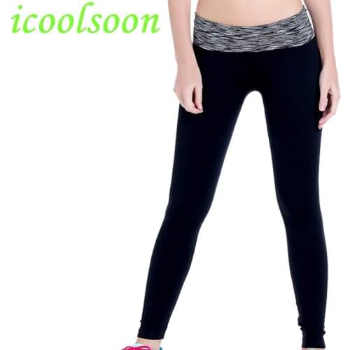 Seamless quick-dry sports running gym pants ladies outdoor section dyed tight high-bounce yoga bottom cropped pants icoolsoon