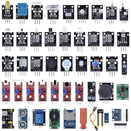 For Arduino 45 Kinds of Sensors Digital Temperature Humidity RGB LED Soil Buzzer Sound Ultrasonic Sensor Module UNO R3 MEGA2560