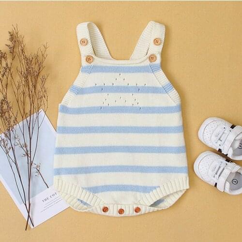 Baby Boys Girls Five-pointed Star Hollow Out Knitting Rompers Autumn Infant Baby Romper Baby Boy Girl Braces Romper Clothes