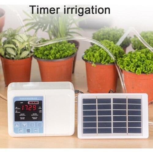 Double pump Intelligent Garden Automatic Watering Device Solar Energy Charging Potted Plant Drip Irrigation Timer System
