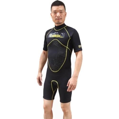 Scuba Diving suit mens 3mm neoprene one piece wetsuit Sun-proof snorkeling surfing sailing short sleeve pearfishing swimwear