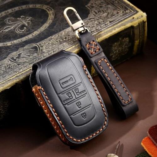 5/6 Button Leather Car Key Fob Case Cover For 2021 Toyota SIENNA