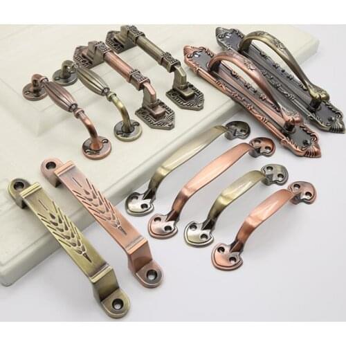 LCH Vintage Ancient Style Door Pull Antique Brass Hardware European Style Garden Cabinet handle Wine Cabinet Knob Top Qulity