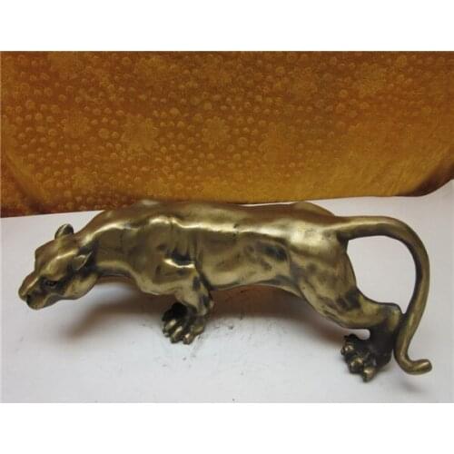 The copper money leopard leopard cheetah bronze decoration Feng Shui lucky home business gifts s accessoriesroom Art Statue