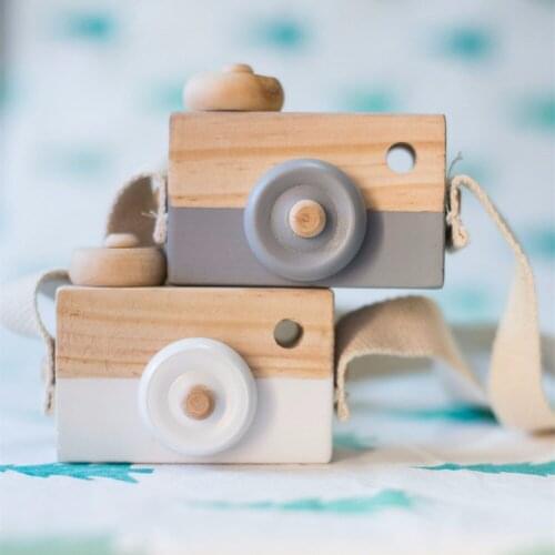 Lovely Mini Wooden Cameras Toys For Baby Kids Room Decor Ornament Furnishing Articles Cute Child Birthday Gifts Creative Style
