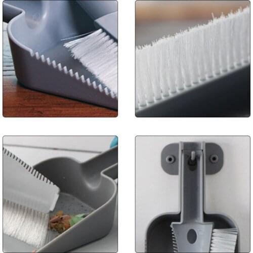 Mini Desktop Sweep Cleaning Brush Two-Piece Set Keyboard Brush Small Broom Dustpan Set For Home School Office Clean friendly