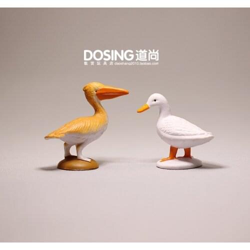 Miniature Small Animals Poultry White Duck Bird Pelican Fairy Garden Accessories Bonsai Decor Action Figure Figurine Model Toys