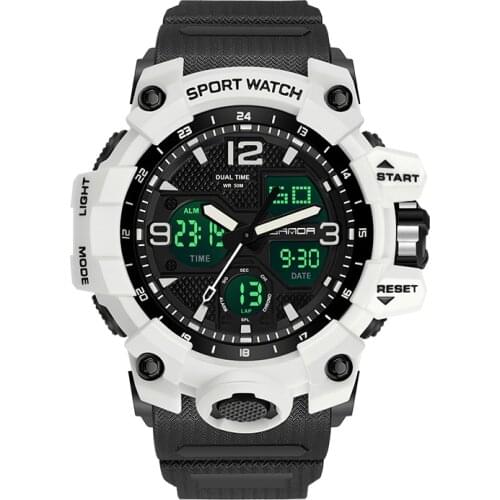 Mens Original Electronic Clock Fashion Sports 5Bar Waterproof Quartz Wrist Watch Men Black Multi-function Military Watches 2021