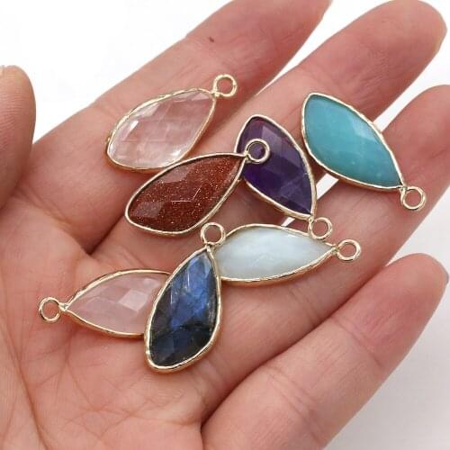 Natural Stone Pendant Reiki Heal Amethysts Crystal Pendant for Trendy Jewelry Making DIY Necklace Earrings 11x25mm
