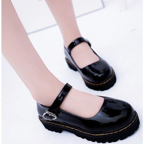 Shallow Pu Leather Women Dress Shoes Round Toe Female Patent Leather Business Shoes Loose Cake Womens Flat Shoes