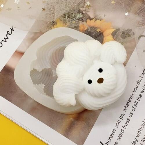 New Cream Teddy Cookie Candle Mold Silicone DIY Cream Decorating Cup Scented Candle Wax Mold