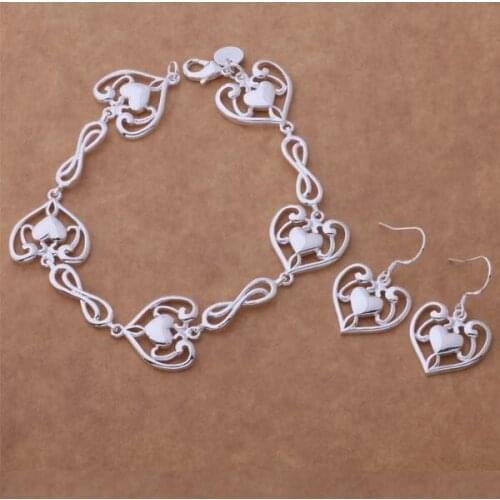 Wholesale High quality silver plated Fashion jewelry earrings bracelet WT-364