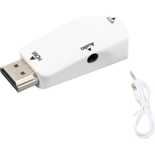 1PCS Male To Female HDMI-compatible VGA Adapter HD 1080P Audio Cable Converter for PC Laptop TV Box Computer Display Projector