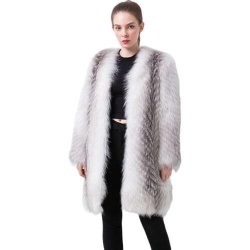 QIUCHEN PJ20093 NEW ARRIVAL real fur coat women winter natural fox fur coat real silver fox long coat red fox fur hot sale
