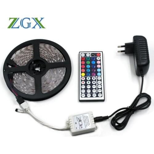 RGB LED Strip light 5050 5M 10M Flexible ip Waterproof neon tira fita lamp diode ribbon tape 44K controller DC 12V adapter set