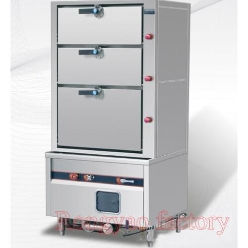 RY-hy-02 stainless steel 3 doors steamed seafood cabinets energy-saving kitchen equipment high quality seafood steamer