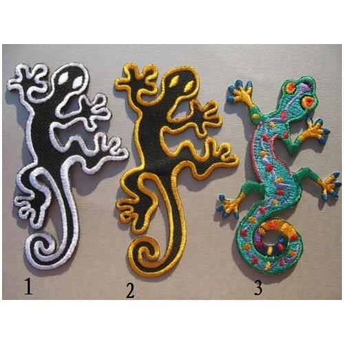 Lizard gekko salamander retro hippie hippy boho 70s Embroidered Iron On/Sew On Patch Rock Band COSTUME PATCH EMBLEM
