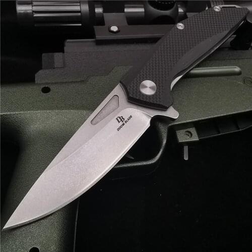 200MM (8') 58HRC Folding Knife Pocket Bearing D2 G10 Combat Survival Tactics Outdoor Hunting Camping Knife EDC Tool
