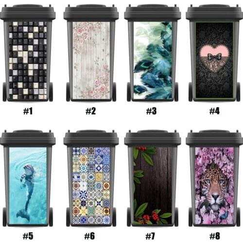 Decals Modern SelfAdhesive Waterproof Sticker Decals Renew Rubbish bin trash can Cover sticker Kitchen Decor 120liter 240liter