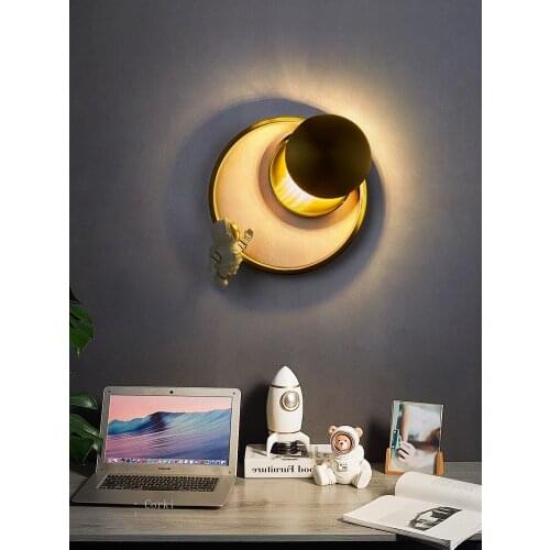 Modern Astronaut Moon solar Eclipse Led Wall Lamps Living Room Staircase Bedroom bedside lamp Art Decor Sconce Lighting Fixtures