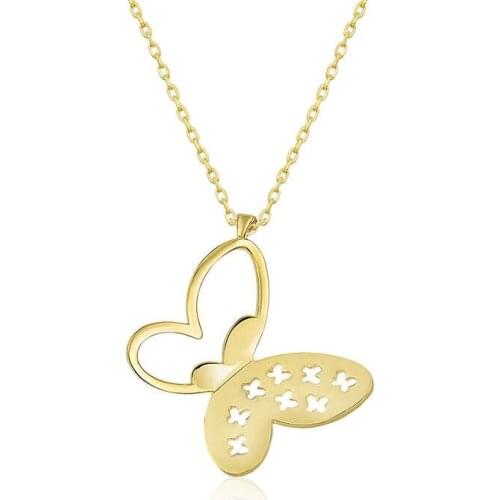 Tevuli 925 Sterling Silver Gold Butterfly Lady Necklace