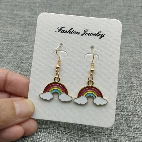 Korean style rainbow cloud drop earrings for women girl personality acrylic weather colorful rainbow earrings jewelry