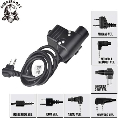 SINAIRSOFT U94 PTT Military Standard Version Cable Plug Adapter Z113 Standard Version for Walkie Talkie