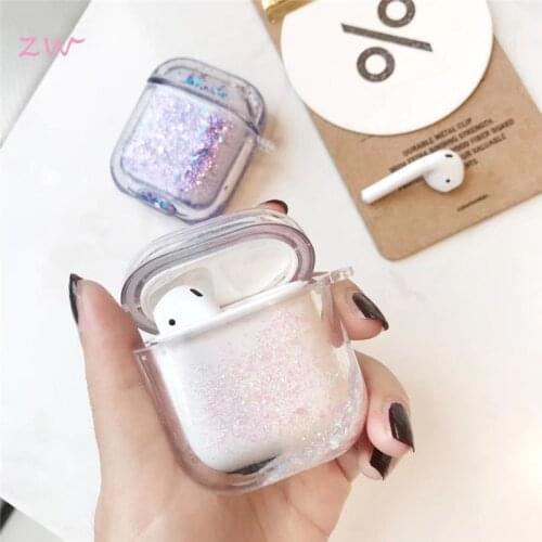 Liquid Glitter Quicksand Bluetooth Earphone Protective Keyrin for Apple AirPods Wireless Headphone Charging Box Case Accessories