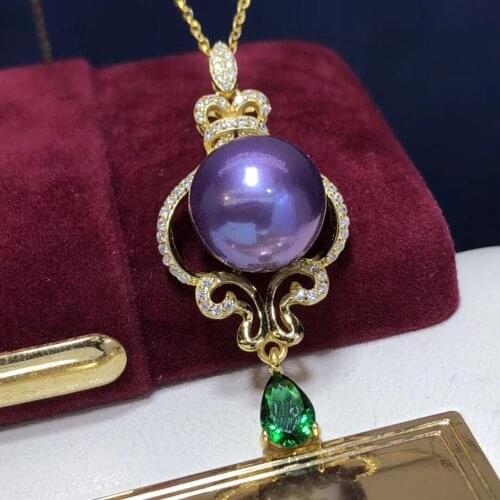 Pearl Pendants Fine Jewelry 925 Sterling Silver Natural Edison Pearl 12-13mm Pendant Necklaces for Women FIne Pearls Pendants