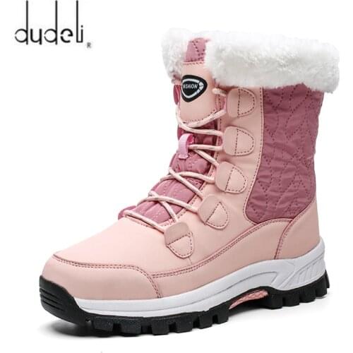 Women Boots Waterproof Winter Shoes Women Snow Boots Platform Keep Warm Ankle Winter Boots With Thick Fur Heels Botas Mujer 2021