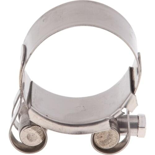 2x Motorcycle Exhaust Muffler Pipe Silencer Clamps Compatible with 44-47mm 1.75-1.85inch & 52-55mm 2.0-2.15 inch Hoses