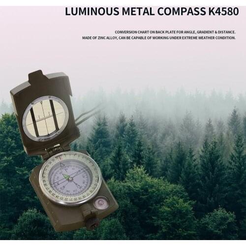 2020 Luminous Metal Compass High Precision Compass K4580 Magnetic Waterproof Hand Held Professional Compass For Hunting Camping