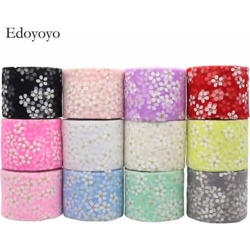 25Yards/roll 6CM Plum blossom Tulle Roll Organza Baby Shower Party Supplies DIY Hair Bows Handmade Materials Y2020091801