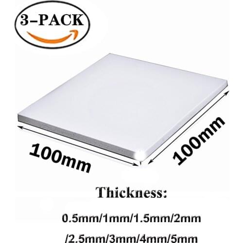 3PCS Gdstime 100x100mm 0.5mm 1mm 1.5mm 2mm 3mm 4mm 5mm tichkess Thermal Pad CPU Heatsink Cooling Conductive Silicone Thermal pad