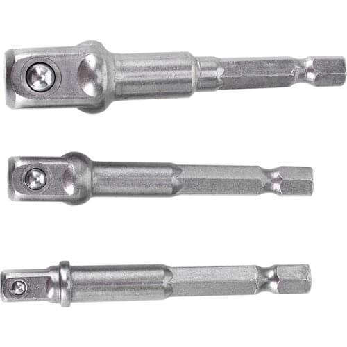 3Pcs/Set 1/4 inch 3/8 inch 1/2 inch Hex Power Drill Driver Socket Wrench Adapter Extension Bar Bit 65-72mm