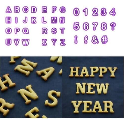 40pcs Alphabet Number Letter DIY Character Fondant Cake Decorating Set Icing Cutter Mold Moulds Cake Baking Tools Decor