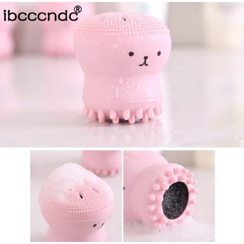 5 Colors Face Cleansing Brush Facial Cleanser Pore Cleaner Exfoliator Face Scrub Washing Brush Skin Care Small Octopus Shape