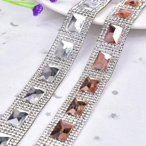 5Meters Silver Beaded Rhinestons Trim Iron On Diamond Crystal Ribbon Wrap Trim Sewing Accessories DIY Wedding Shoes Belt Decor