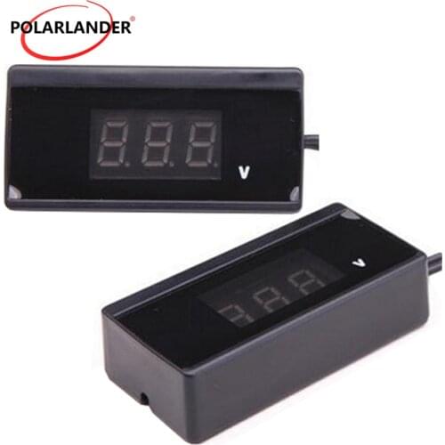 Car Voltage Gauge bettery tester with cigarette plug External Temperature Sensor 12V 24V Mini Auto Digital LED Voltmeter