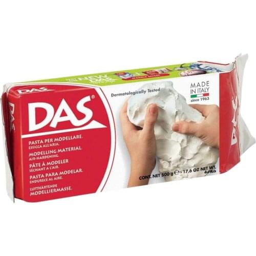 Das Ceramic Dough White 500 grams Non-baking, air-drying natural ceramic clay can be painted and varnished