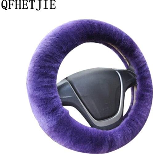 Car Steering Wheel Cover 16 Colors Winter General Fur Cover Car Interior Accessories Fur Steering Wheel Cover
