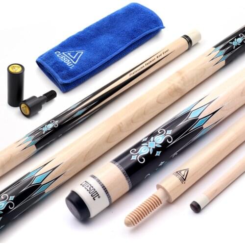 CUESOUL 3 Cushion Carom Billiard Cue 56inch Weight 18oz,Wooden Joint System with Cue Bag