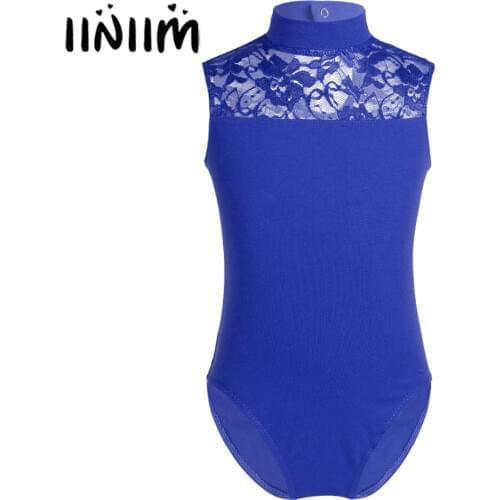 Iiniim Kids Teen Ballet Tutu Dancewear Bodysuit Ballerina Lace Back Ballet Dance Gymnastics Leotard Girls Jumpsuit Costumes