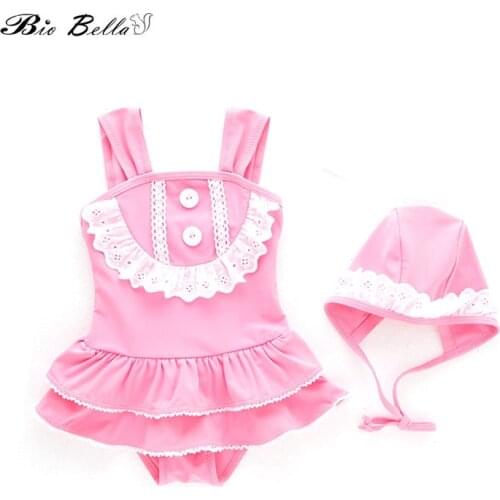 Children Girl Swimwear Fashion Lovely Party Kids Baby Girls Swimsuit Swimming Bathing Binkins Set New Summer Bathing Swimwear