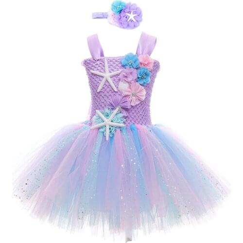 1-11Years Children Kid Girls Tutu Dress Mermaid Costume Princess Birthday Party Dresses For Girls Halloween Clothing