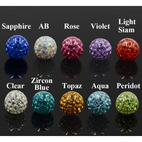 1Piece Ferido Epoxy Cubic Zircon Replacement Ball for Ear Lip Ring Stud Tragus Catilage Labret Belly Navel Ring Jewelry