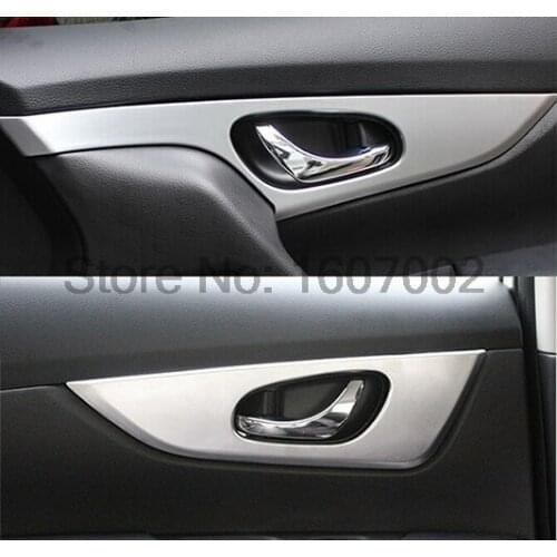 For NISSAN QASHQAI J11 2014 2015 2016 Chrome Interior Inner Door Handle Catch Cover Trim Surround Frame Garnish car Accessories